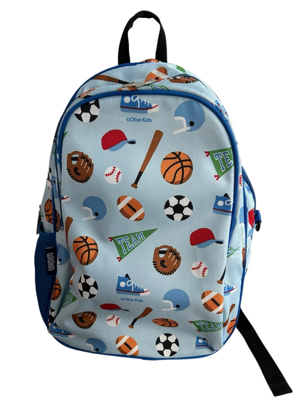 Wildkin Game On Blue Sports 15” Backpack Football Basketball Baseball Soccer
